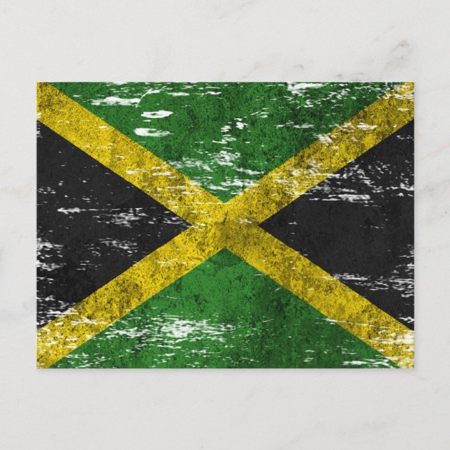 Scuffed and Worn Jamaican Flag Postcard (Front)