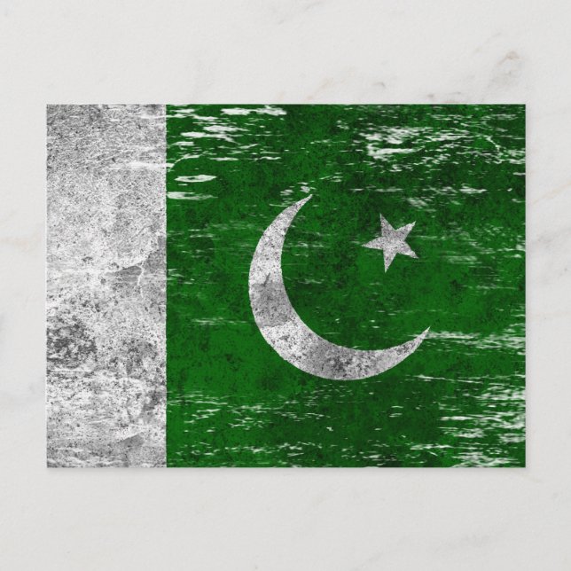 Scuffed and Worn Pakistani Flag Postcard (Front)