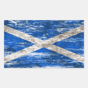 Scuffed and Worn Scottish Flag Rectangular Sticker