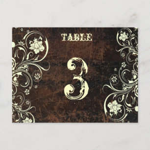 Scuffed Leather Table Number Card (Cream, flat)