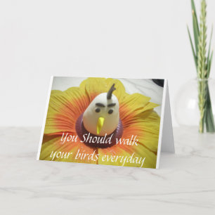 Sculpted Bird in Sunflower Art Print Card