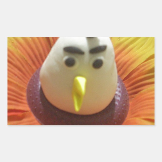 Sculpted Bird in Sunflower Art Print Rectangular Sticker (Front)