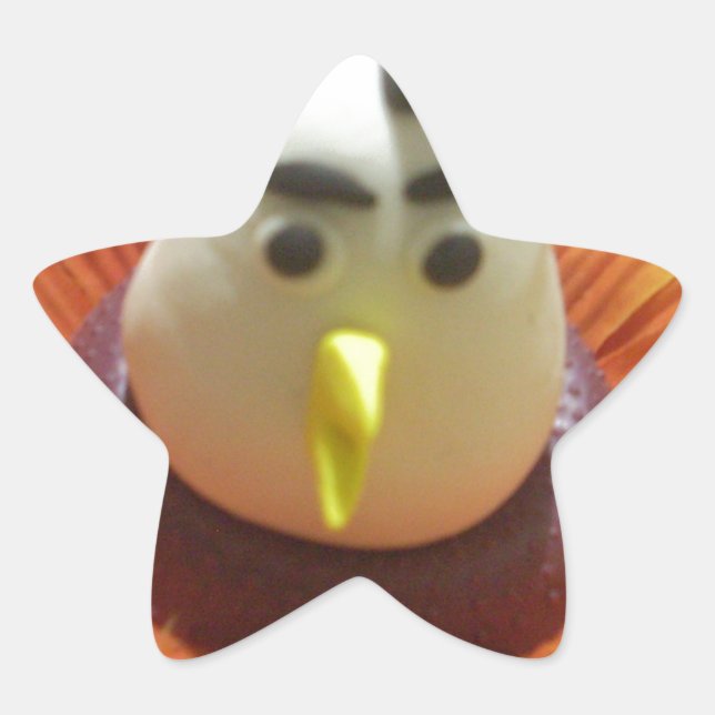 Sculpted Bird in Sunflower Art Print Star Sticker (Front)