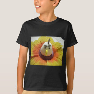 Sculpted Bird in Sunflower Art Print T-Shirt