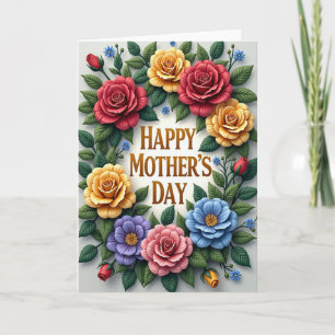 Sculpted Blooms Mothers Day Card