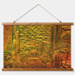 Sculpted Fall Gourds Cornstalks Nature Art Hanging Tapestry