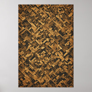 Sculpted Geometry: A Textural Abstract Composition Poster