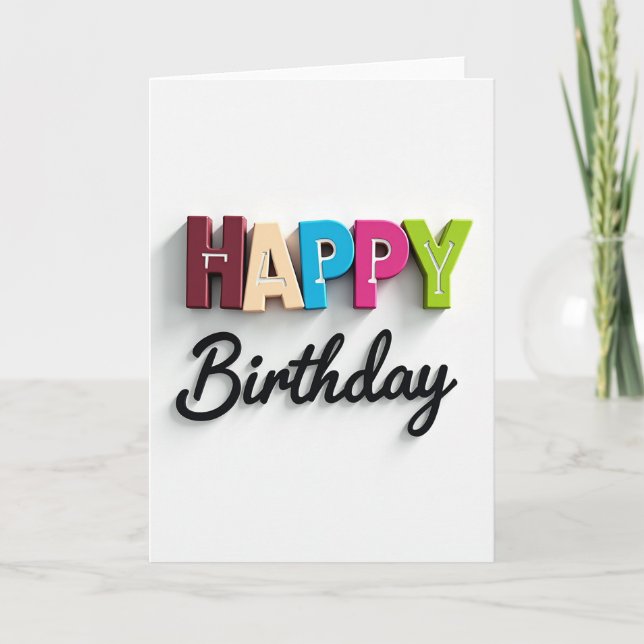 Sculpted Letter Birthday Card (Front)