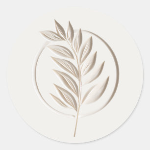 sculpted letterpress twig classic round sticker