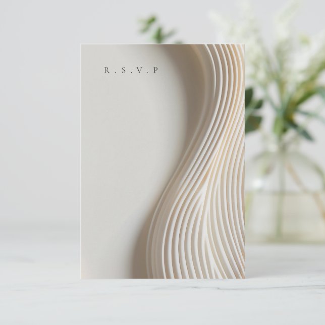 Sculpted marble wedding meal choices RSVP (Standing Front)