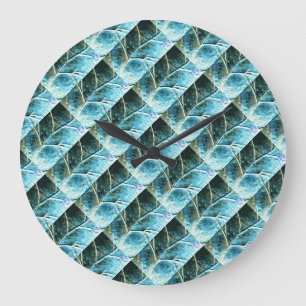 sculpted metal leave clock