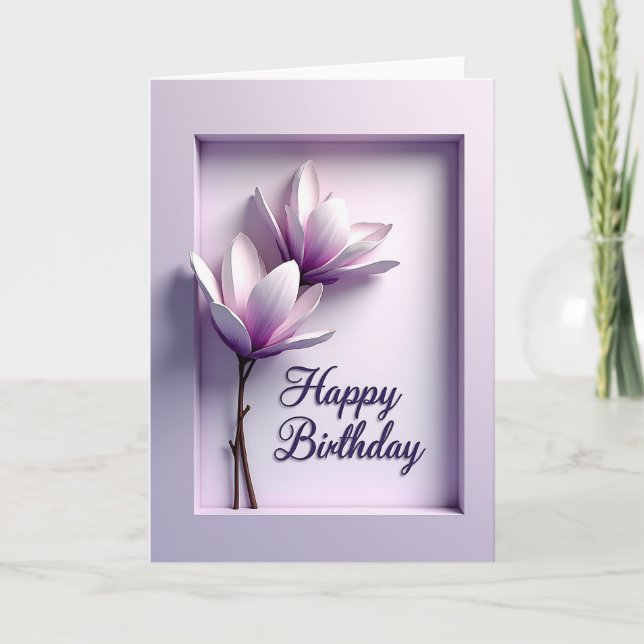 Sculpted Petals Birthday Card (Front)