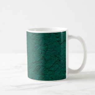 Sculpted Petunias Jade Green Coffee Mug