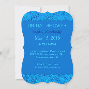 Sculpted Petunias Lt Blu-Party Invitation Template
