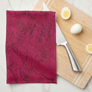 Sculpted Petunias, Magenta Kitchen Towels