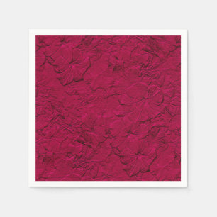 Sculpted Petunias Magenta-Paper Cocktail Napkins