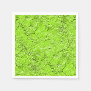 Sculpted Petunias Spg Green-Paper Cocktail Napkins