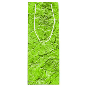 Sculpted Petunias Spring Green-Wine Gift Box Wine Gift Bag