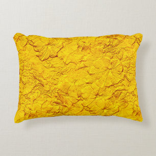 Sculpted Petunias, Yellow Accent Pillow