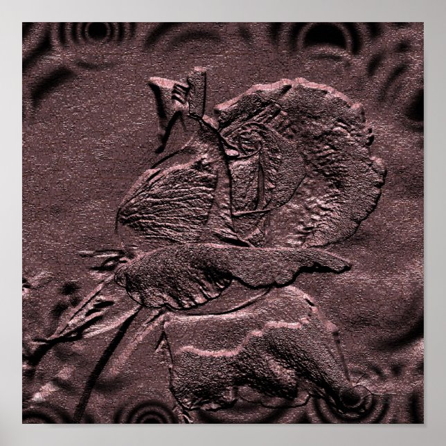 Sculpted Rosebud Floral  Poster (Front)