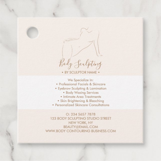 Sculpting Body Massage Contouring Favour Tags (Front)