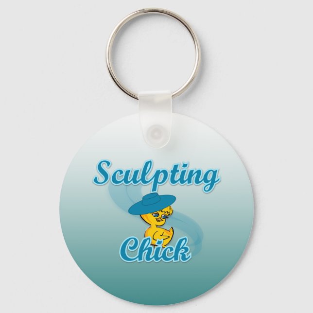 Sculpting Chick #3 Key Ring (Front)