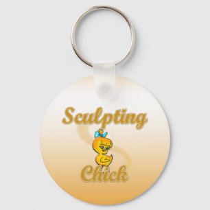 Sculpting Chick Key Ring