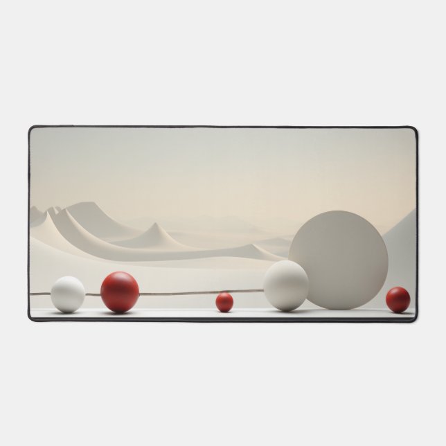 Sculptural Balance: Minimalist Landscapes Desk Mat (Front)