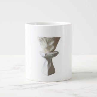 Sculptural Plaster Pedestal Raw Hand-Formed Brutal Large Coffee Mug
