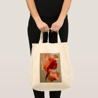 Sculptural Red and Peach Flower Fine Art Tote Bag