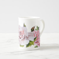 Sculptural Roses on a Bone China Mug