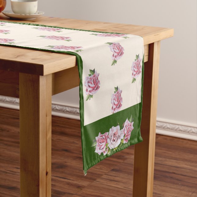 Sculptural Roses on a Table Runner (In Situ)