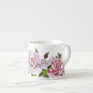 Sculptural Roses on an Espresso Mug