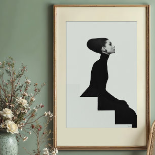 Sculptural Silhouette: High Fashion Monochrome Poster