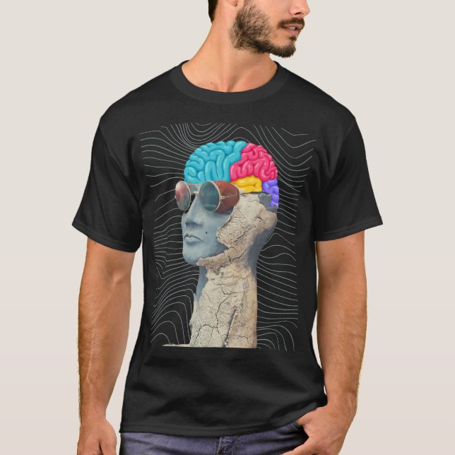 Sculpture brain sunglasses past future tee (Front)