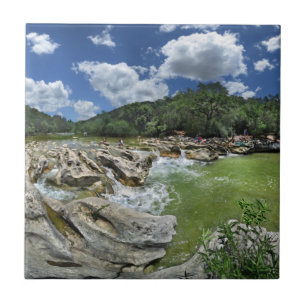 Sculpture Falls Pano - Barton Creek - Austin Texas Tile