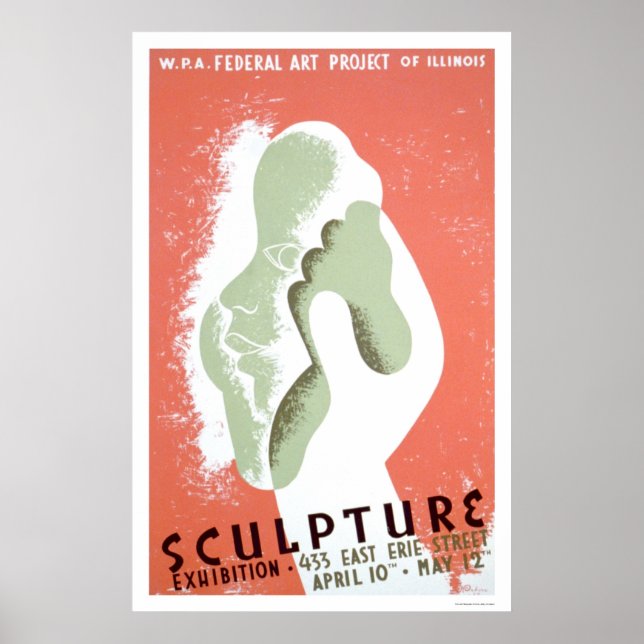 Sculpture In Chicago 1939 WPA Poster (Front)