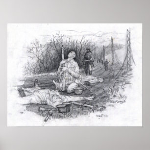 Sculpture in white marble poster