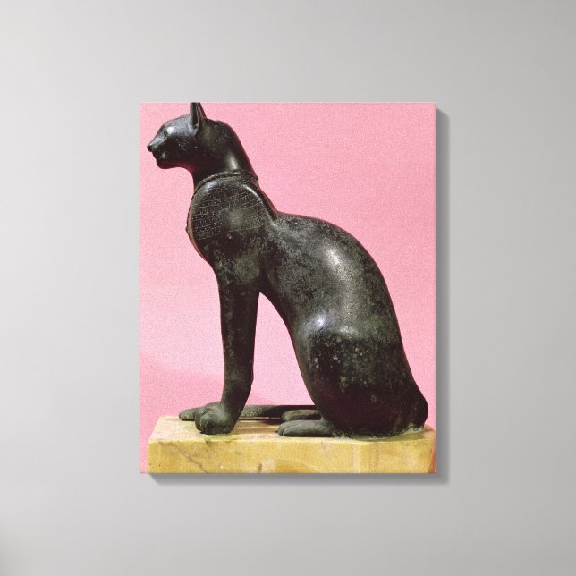 Sculpture of a cat, Late Period Canvas Print (Front)