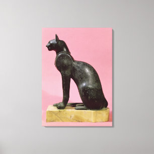 Sculpture of a cat, Late Period Canvas Print