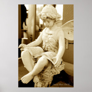 Sculpture of a Fairy Reading a Book Poster