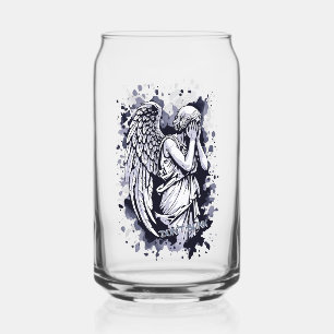 Sculpture of a Weeping Angel  - with Splashes 1 Can Glass