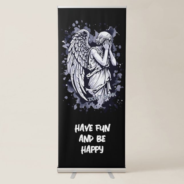 Sculpture of a Weeping Angel  - with Splashes 1 Retractable Banner (Front)