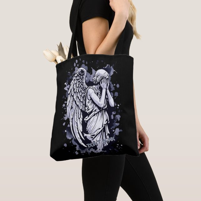 Sculpture of a Weeping Angel  - with Splashes 1 Tote Bag (Close Up)