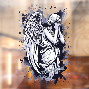 Sculpture of a Weeping Angel - with Splashes 1 Window Cling