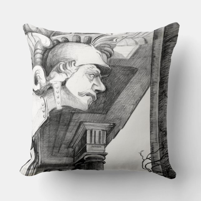 Sculpture of castle  Pencil Art  Cushion (Front)