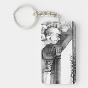 Sculpture of castle Pencil Art Key Ring