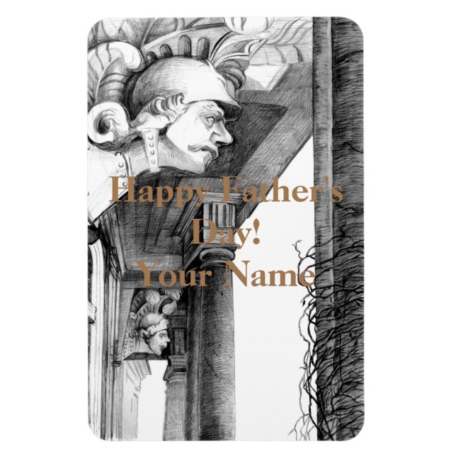 Sculpture of castle  Pencil Art  Magnet (Vertical)