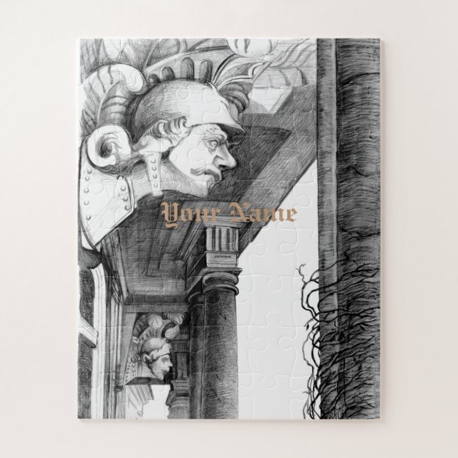 Sculpture of castle Pencil Art Puzzle Jigsaw Puzzle (Vertical)