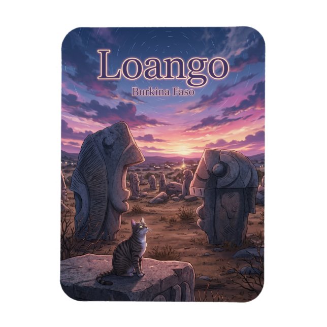 Sculpture on Granite, Loango Burkina Faso Magnet (Vertical)